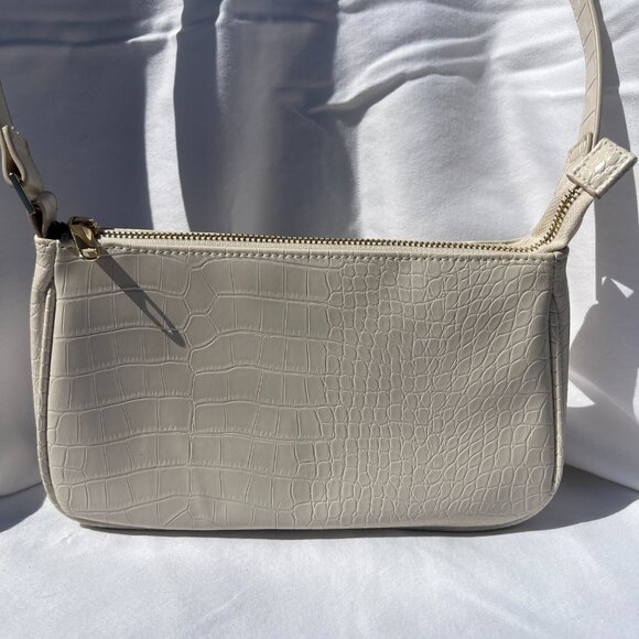 A New Day Off White Croc Embossed Shoulder Bag - Picture 2 of 12